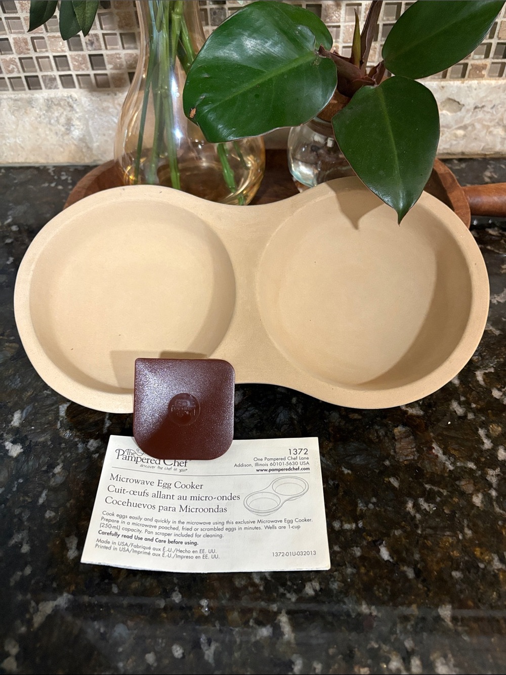 The Pampered Chef Stoneware Microwave Egg Cooker